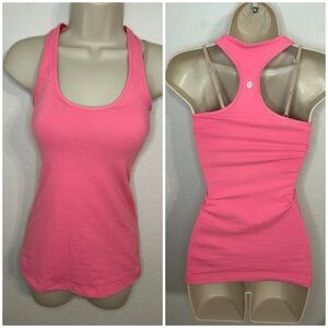 Lululemon Reversible Pink Racerback Tank Top Size 6
